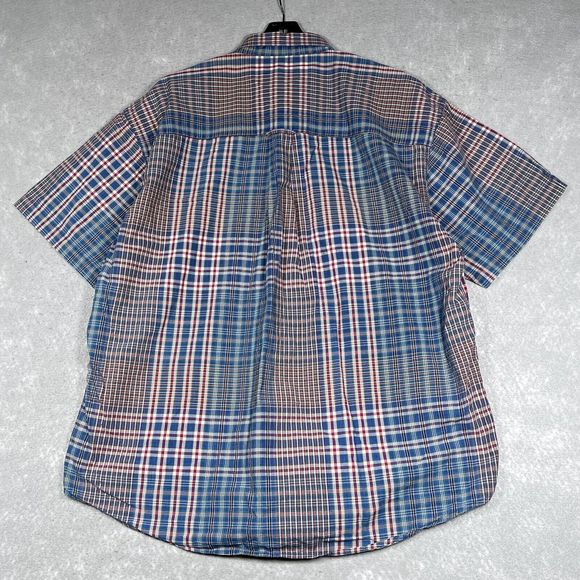 VTG Ralph Lauren Chaps Shirt Mens XL Multicolor Plaid Short Sleeve Button-Down - Picture 6 of 11